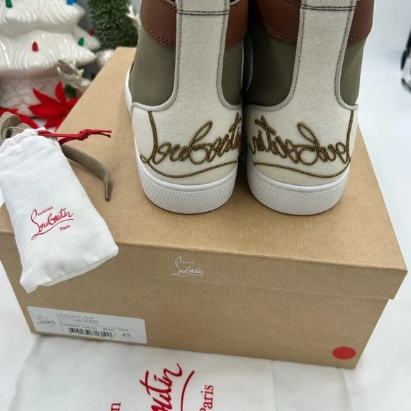Christian Louboutin men's fun Louis high top sneakers size 45 made in Italy - Picture 4 of 10